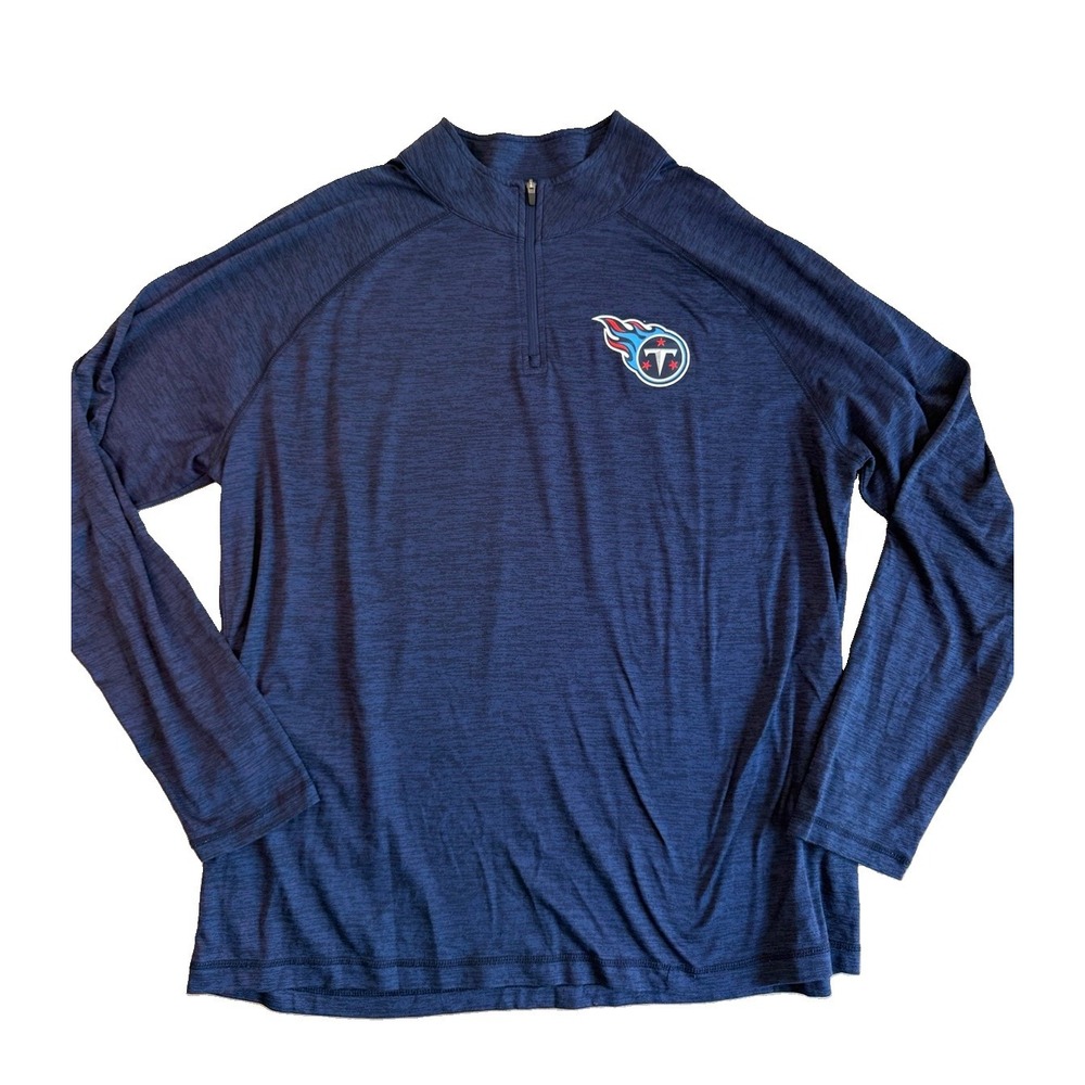 Tennessee Titans Majestic 1/4 Zip Up Pullover Men's 2XL Long Sleeve Shirt Blue